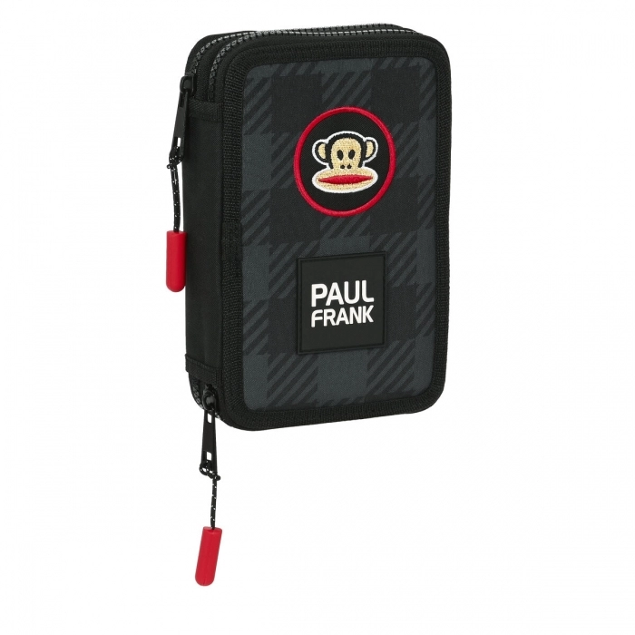 Estuche Escolar con Accesorios Paul Frank Campers Negro (12.5 x 19.5 x 4 cm) (28