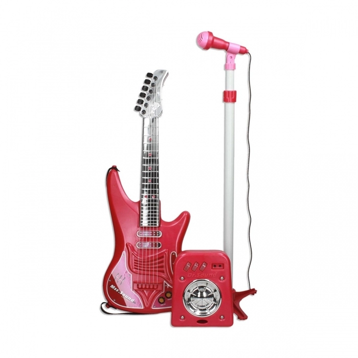 Guitarra Infantil Reig Micrófono Rojo Blanco