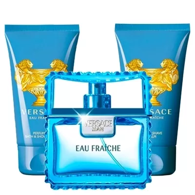 Set Versace Man Eau Fraiche 50ml + Gel 50ml + After Shave 50ml