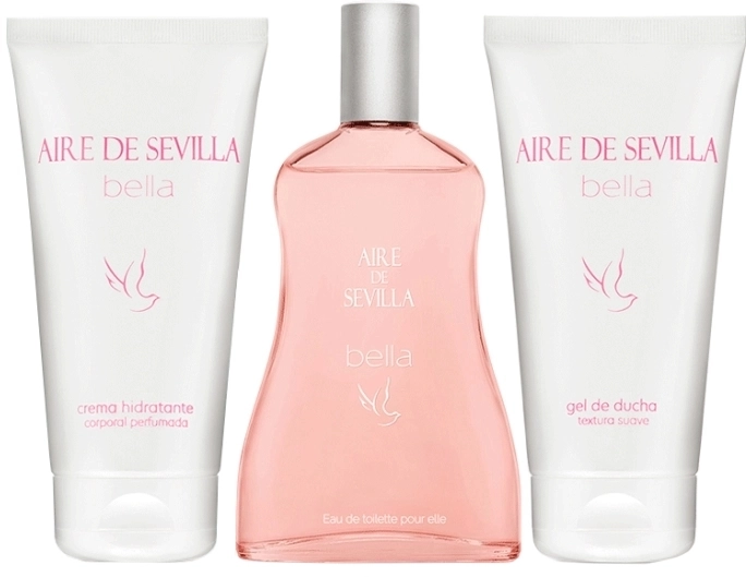 Set Aire de Sevilla Bella 100ml + Gel de ducha 100ml + Crema Hidratante 100m Set Aire de Sevilla Bella 100ml + Gel de ducha 100ml + Crema Hidratante 100m