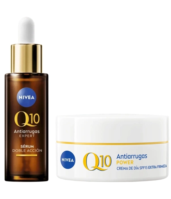 Set Q10 Sérum Doble Acción Antiarrugas Expert 30ml + Crema de Día 50ml Set Q10 Sérum Doble Acción Antiarrugas Expert 30ml + Crema de Día 50ml