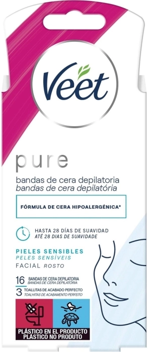 Pure Bandas de Cera Depilatoria Faciales Pure Bandas de Cera Depilatoria Faciales