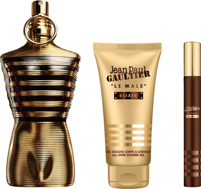 Set Le Male Elixir Parfum 125ml + All-Over Gel de Baño 75ml + 10ml