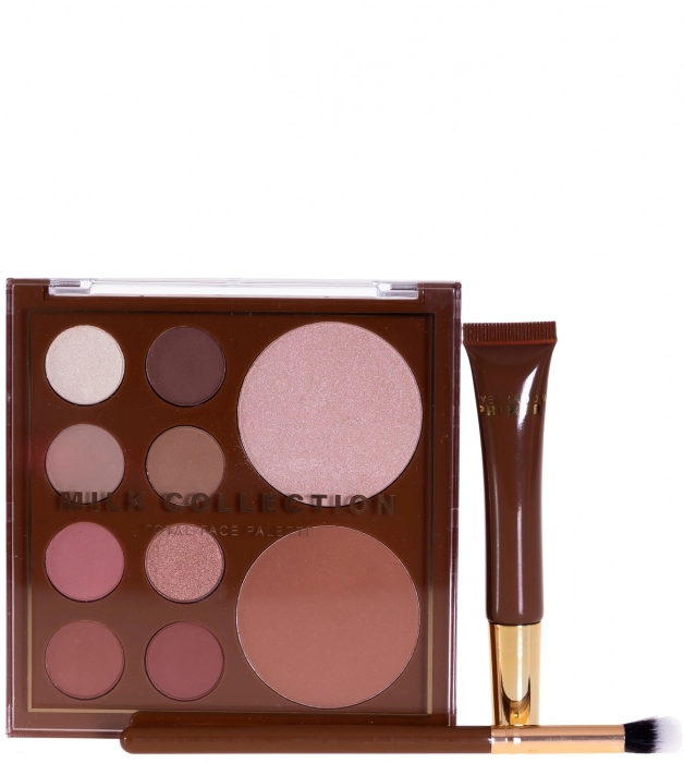 Set Paleta Sombra Ojos + Bronceador + Iluminador + Brocha + Prebase