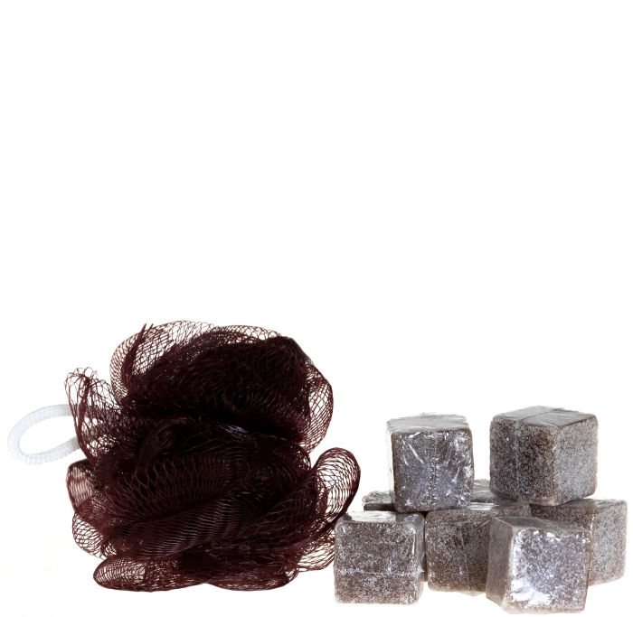 Set 8 Cubos Exfoliantes Café + Esponja Set 8 Cubos Exfoliantes Café + Esponja