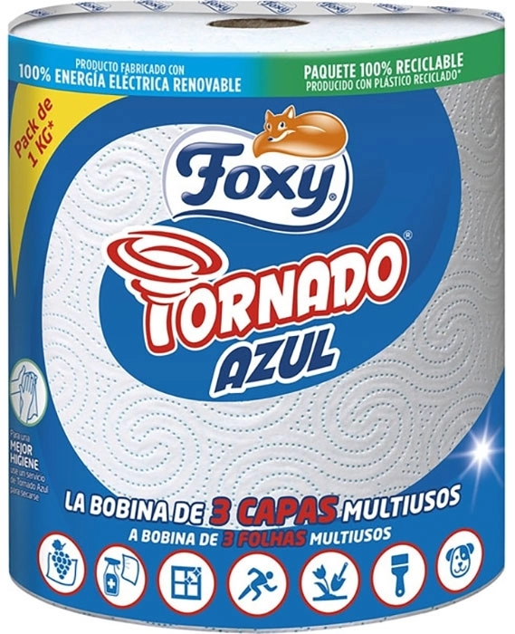 Papel de Cocina Tornado Azul 3 Capas Papel de Cocina Tornado Azul 3 Capas