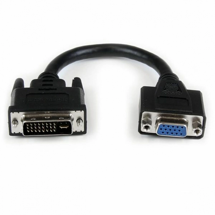 Cable DVI-I a VGA Startech DVIVGAMF8IN          Negro 0,2 m