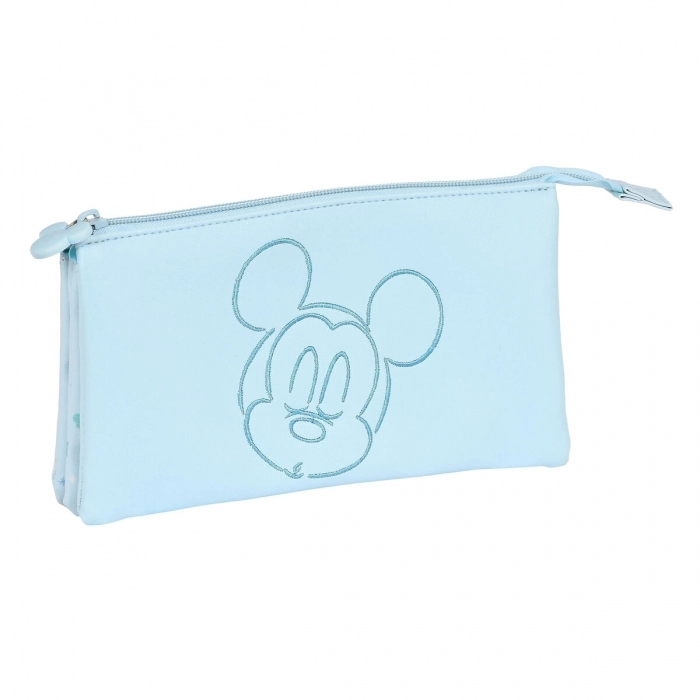 Portatodo Triple Mickey Mouse Clubhouse Baby Azul claro (22 x 12 x 3 cm)