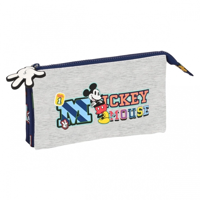 Portatodo Triple Mickey Mouse Clubhouse Only one Azul marino (22 x 12 x 3 cm)