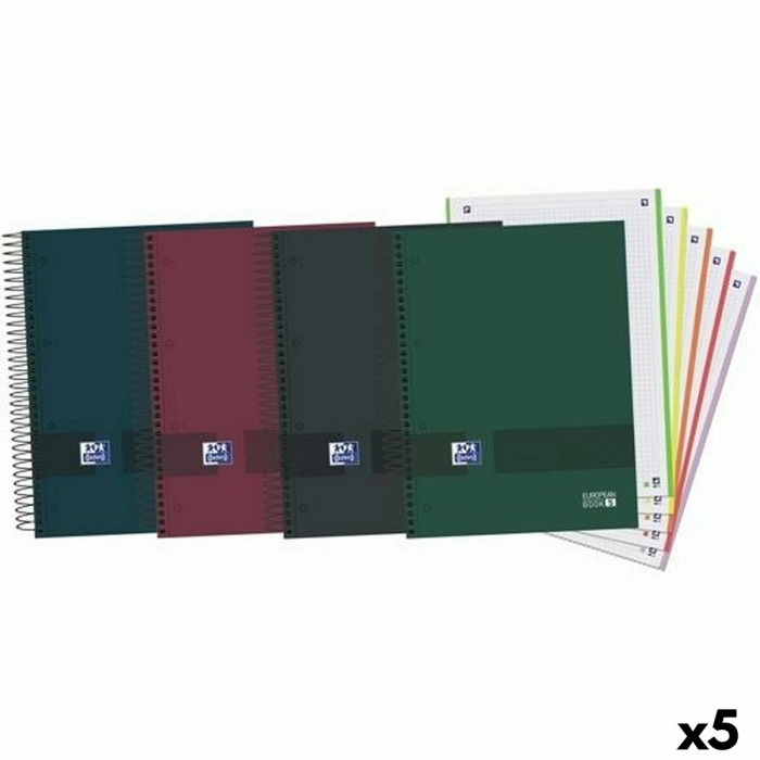 Set de Cuadernos Oxford European Book 5 Multicolor A4 120 Hojas (5 Unidades)