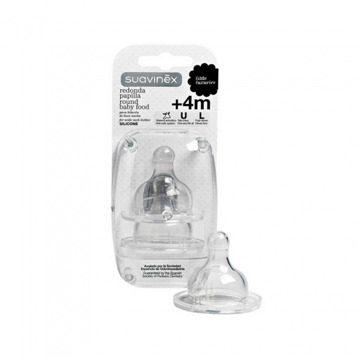 Suavinex tetina silicona fisiologica sx pro flujo l +6 2u Suavinex tetina silicona fisiologica sx pro flujo l +6 2u