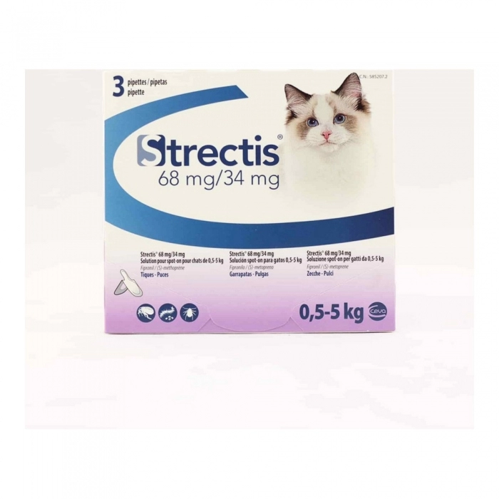 Antiparásitos Ceva Strectis Pipetas Gato 3 Unidades