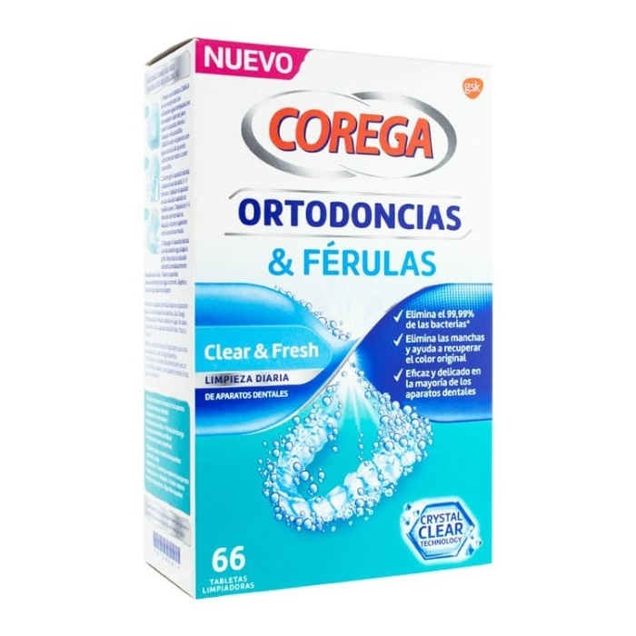 Corega ortodoncias & ferulas 66 tabletas limpiadoras Corega ortodoncias & ferulas 66 tabletas limpiadoras