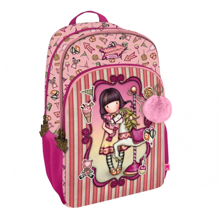 Mochila Escolar Gorjuss Carousel Salmón (29 x 45 x 17 cm)