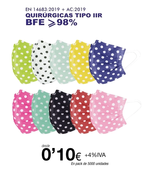 Mascarillas Quirúrgicas Tipo IIR 3 capas Surtido Lunares Mascarillas Quirúrgicas Tipo IIR 3 capas Surtido Lunares