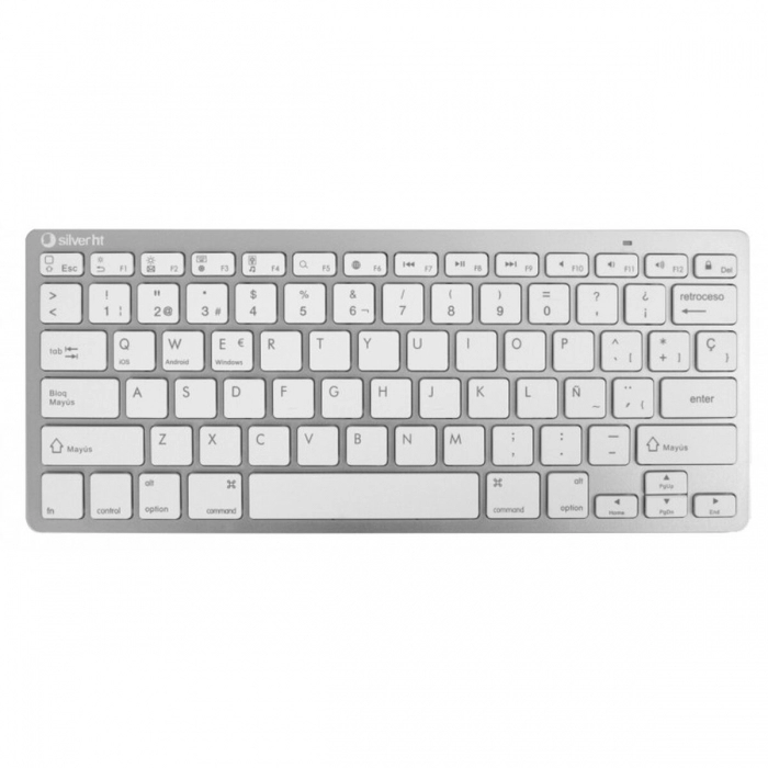 Teclado Silver HT Teclado Inalámbrico Colors Edition - Blanco Qwerty Español Pla