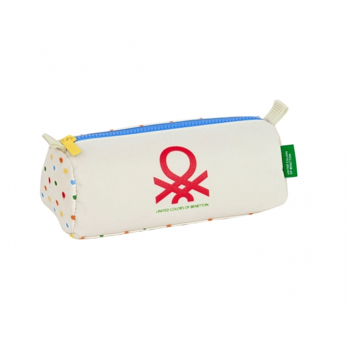 Estuche Escolar Benetton Topitos Blanco (21 x 8 x 7 cm)