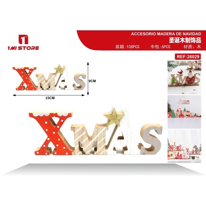 Accesorio madera de navidad