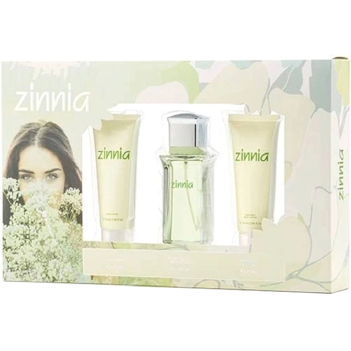 Zinnia 100ml + Hand Cream 75ml + Perfumed Body Lotion 75ml Zinnia 100ml + Hand Cream 75ml + Perfumed Body Lotion 75ml