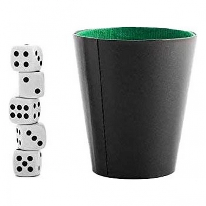 Cubilete con Dados de Póker Dimatel 7 Piezas Cubilete con Dados de Póker Dimatel 7 Piezas