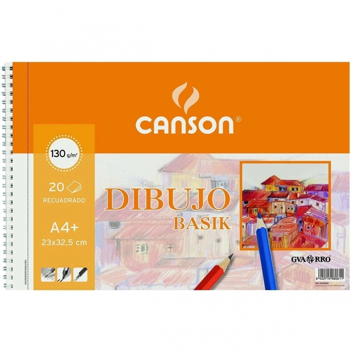 Bloc de dibujo Canson Basik Microperforado Con recuadro 130 g 20 Hojas 10 Unidad