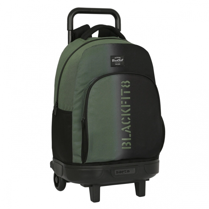 Mochila Escolar con Ruedas BlackFit8 Gradient Negro Verde militar (33 x 45 x 22 