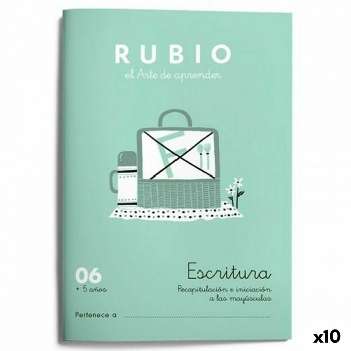 Cuaderno de escritura y caligrafía Rubio Nº06 A5 Español 20 Hojas (10 Unidades)