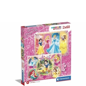 Puzzle Princesas Disney 27x19cm 2x60piezas