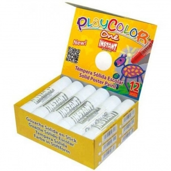 Témpera Playcolor Basic One Sólida Blanco (10 g) (12 Unidades)