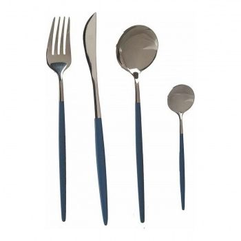 Set de Cubiertos Plateado Gris Acero Inoxidable (8 pcs)