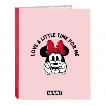 Carpeta de anillas Minnie Mouse Me time Rosa A4 (26.5 x 33 x 4 cm)