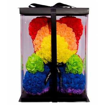Oso de Rosas goma EVA de Colores de 40cm con caja de regalo Oso de Rosas goma EVA de Colores de 40cm con caja de regalo