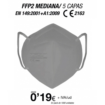FFP2 Gris Mediana(Especial para Adolecentes / Adultos con rasgos finos) FFP2 Gris Mediana(Especial para Adolecentes / Adultos con rasgos finos)
