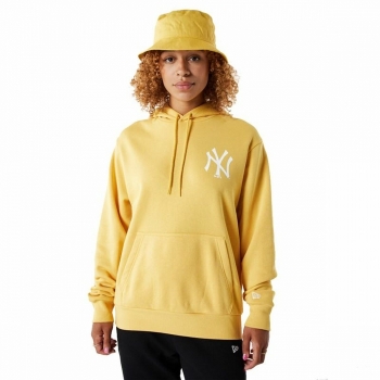 Sudadera con Capucha Mujer New Era Amarillo Sudadera con Capucha Mujer New Era Amarillo