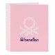 Carpeta de anillas Benetton Vichy Rosa A4 (27 x 33 x 6 cm)