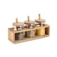 Set de 3 Botes DKD Home Decor Natural Bambú Vidrio de Borosilicato (31 x 11 x 10