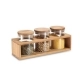 Set de 3 Botes DKD Home Decor Natural Bambú Vidrio de Borosilicato (31 x 11 x 11