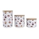 Set de 3 Botes DKD Home Decor Natural Blanco Multicolor Bambú Gres Cupcake (3 Pi